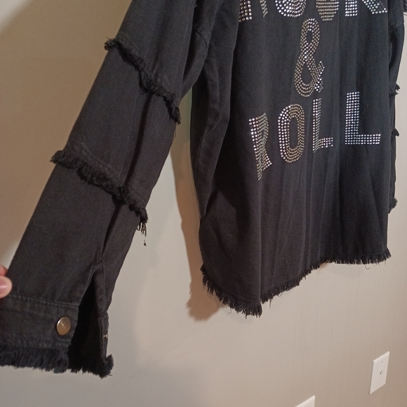 Elan Dallas Jacket in Black/Silver Rock & Roll Oversize Size S - Picture 8 of 9
